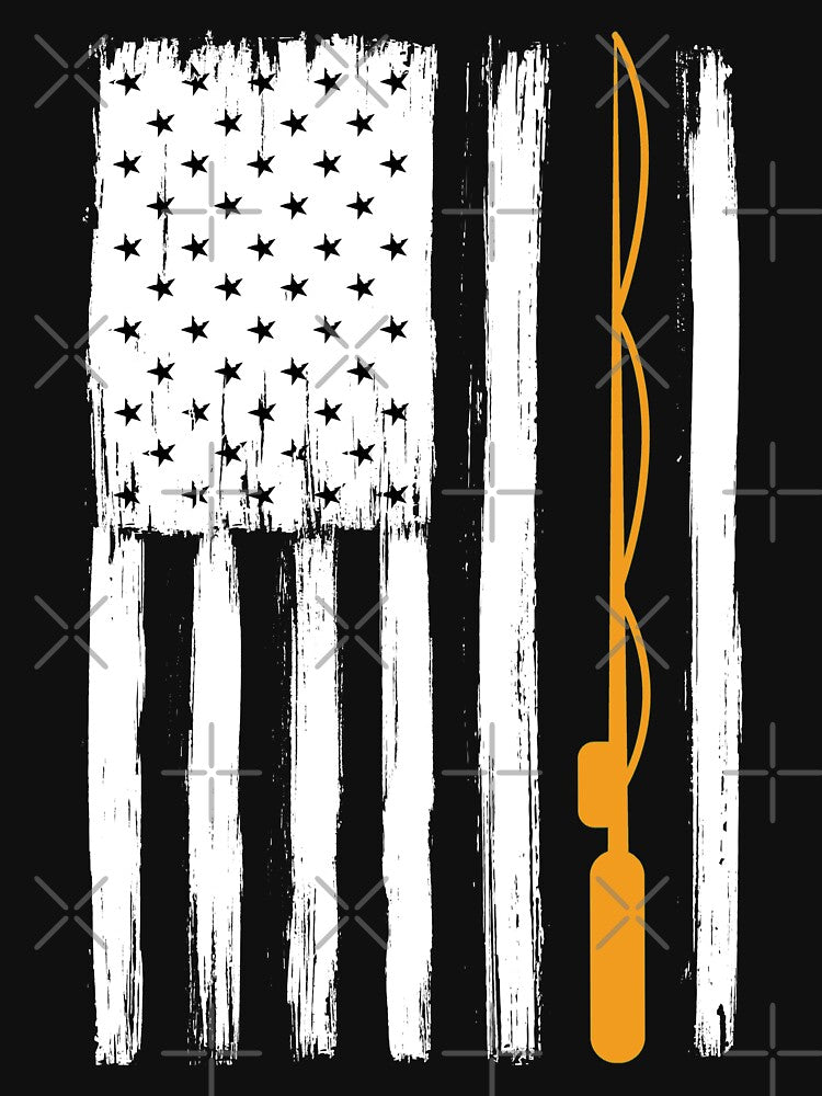 American Flag Fishing, Vintage Fishing by MalikaBela