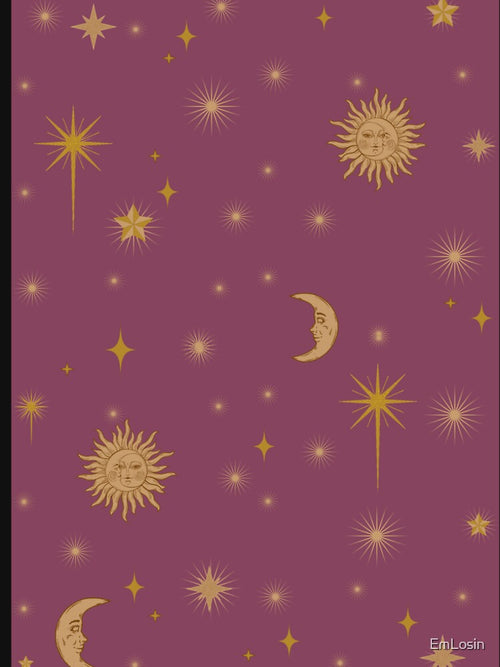 70's Boho Sun Moon Pattern Pink by EmLosin