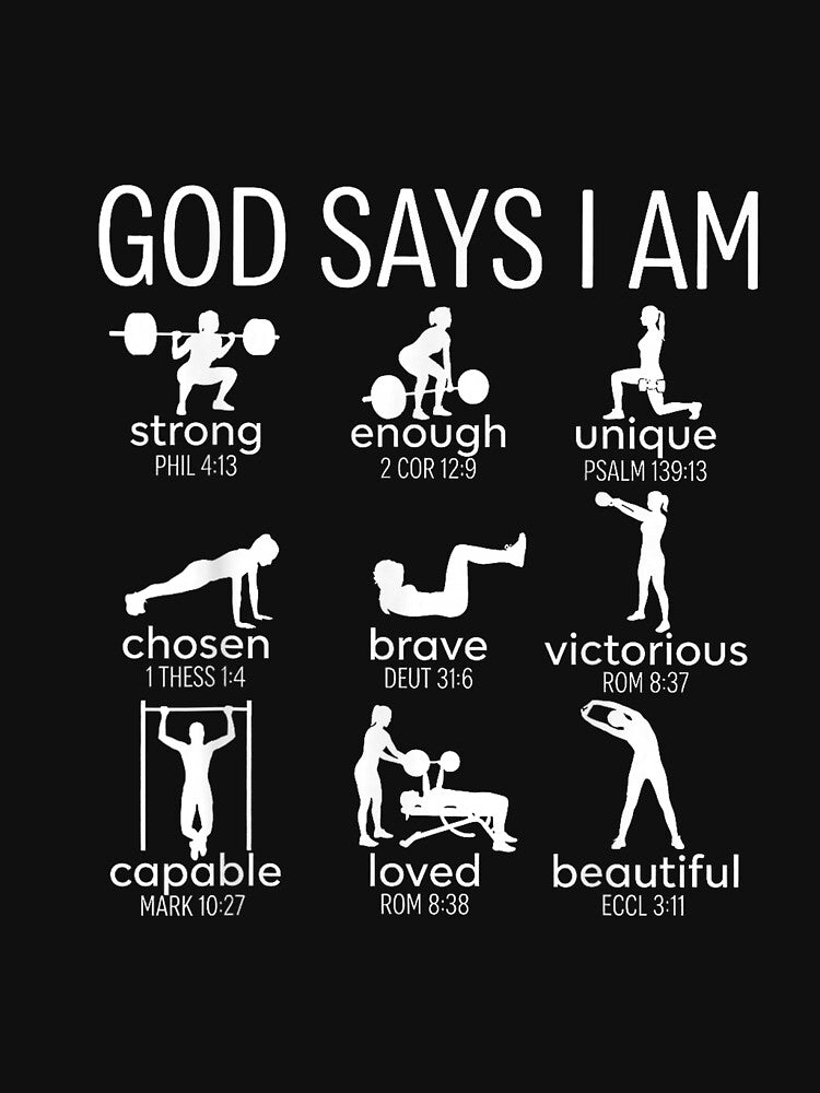 God Says I Am Christian Workout Gym Women Men by FrankIsabel