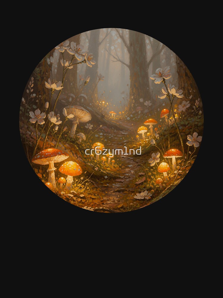 Enchanted Mushroom Forest Path Fantasy Art | Glowing Amanita Cottagecore Woodland by cr6zym1nd