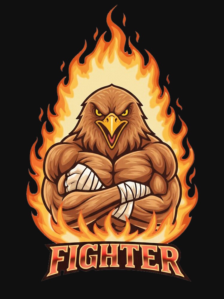 Fiery Eagle Fighter Mascot Gaming Design by Omar-2D