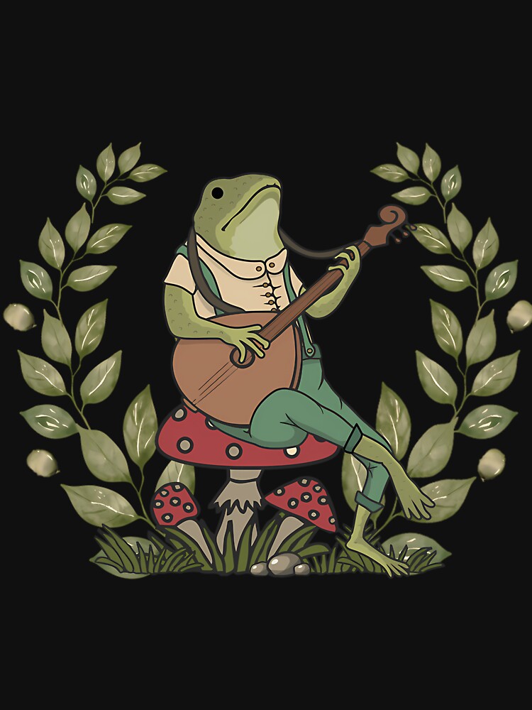 Cute Frog Cottagecore – Playing Banjo by kssmblajenp