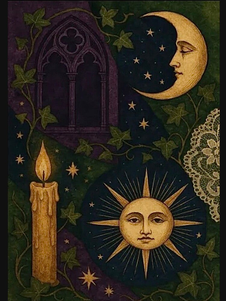 Vintage sun and moon whimsigoth aesthetic by BrontesWhimsyStore