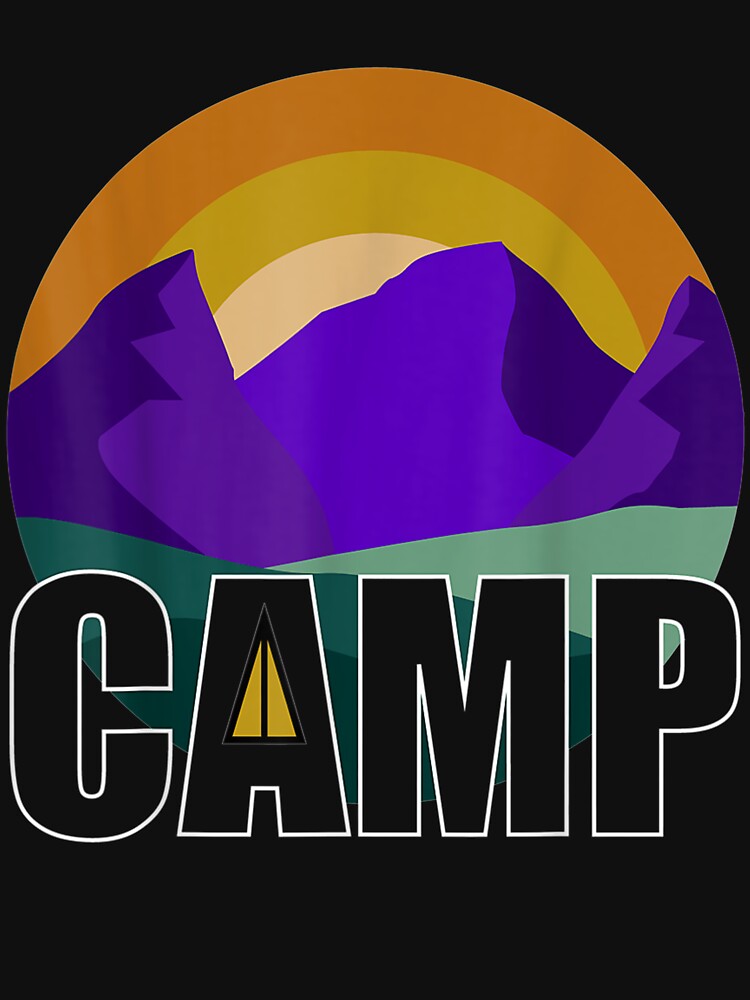 Camp With Purple Mountains Outdoor Scene And Sunset by beatabea