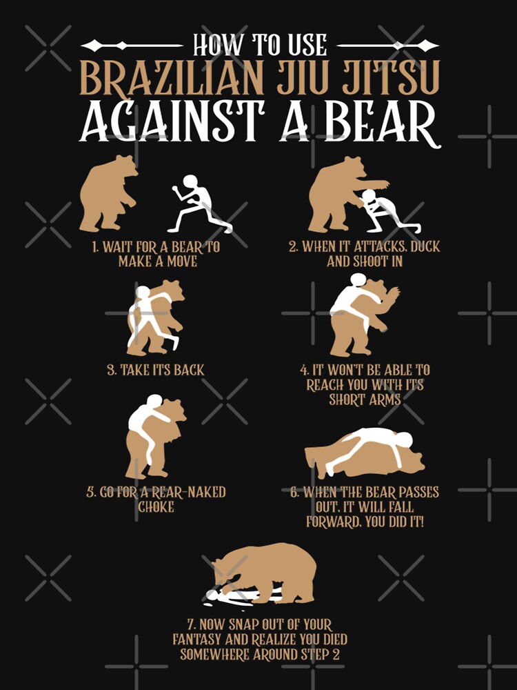 Brazilian JiuJitsu Against a Bear Shirt Funny MMA by Rosa1202Shop