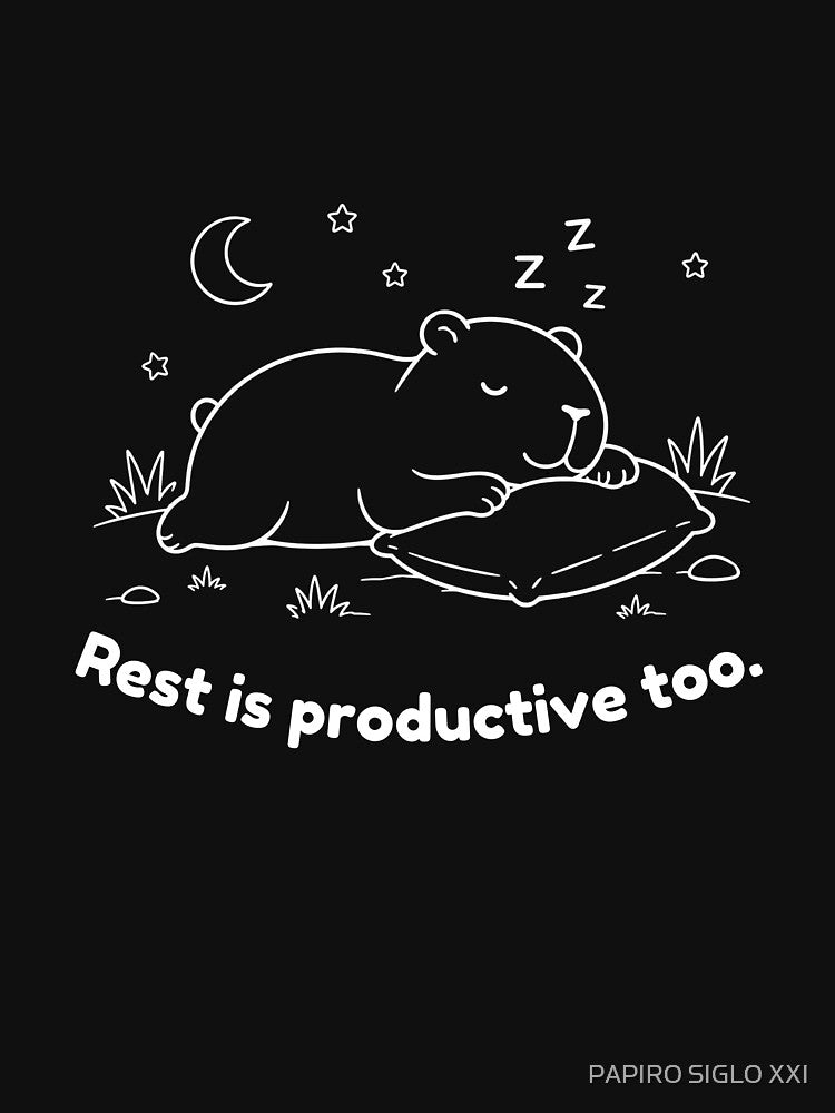 Rest is Productive Capybara – Simple Minimalist Animal Design by PAPIRO SIGLO XXI