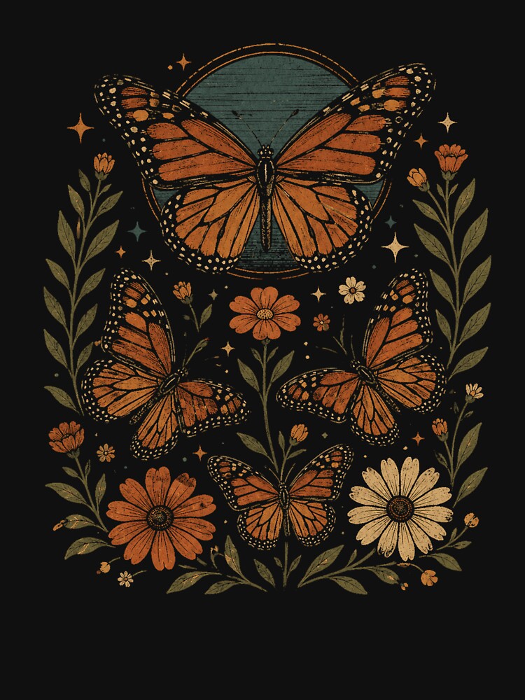 Butterflies Cottagecore Floral Garden Nature Aesthetic by Moizento