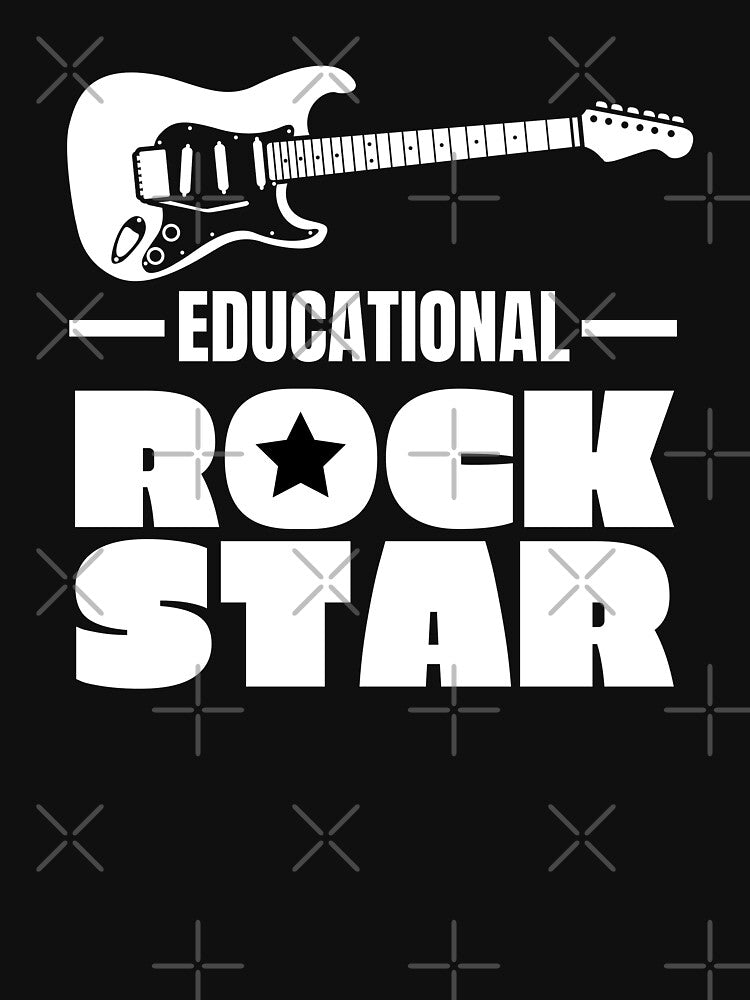 Musical Guitar Educational Rockstar For Funny Musical Teacher And Musician As A Educational Rockstar by Funwithmusic