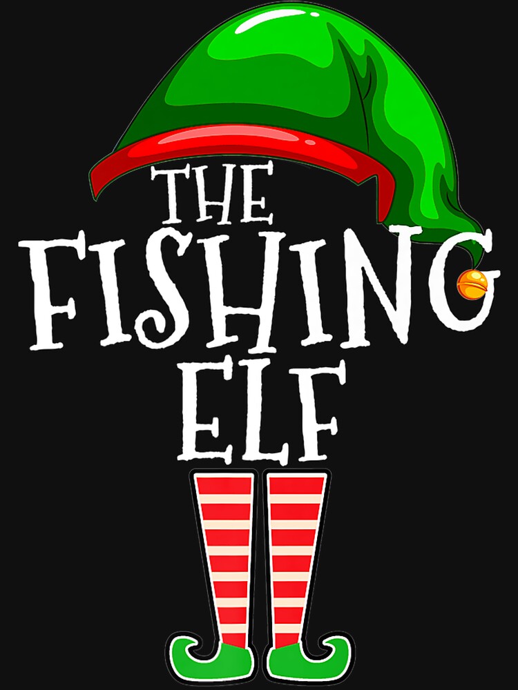 Fishing Elf Family Matching Group Christmas Gift Dad Pops Premium by MartinLoop