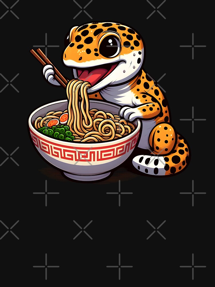 Leopard Gecko Japanese Reptile Ramen noodles kawaii lizard by MTRBSK11