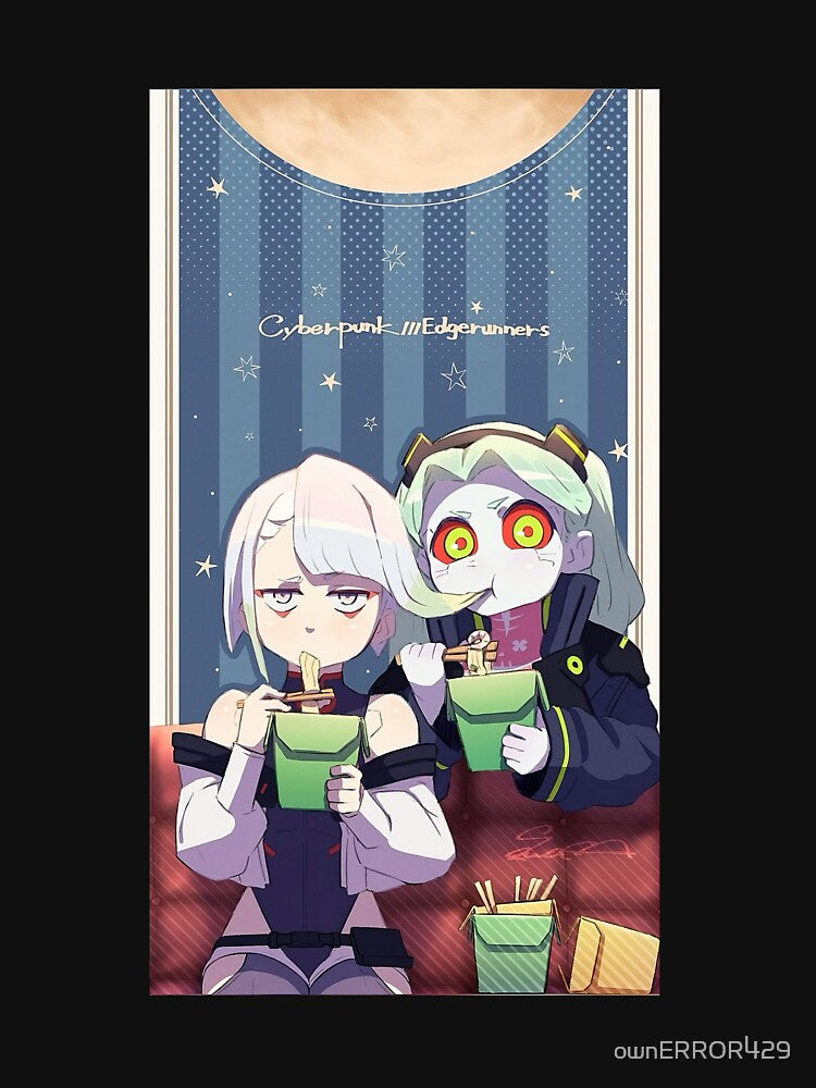Edgerunners Lucy and Rebecca eating by ownERROR429