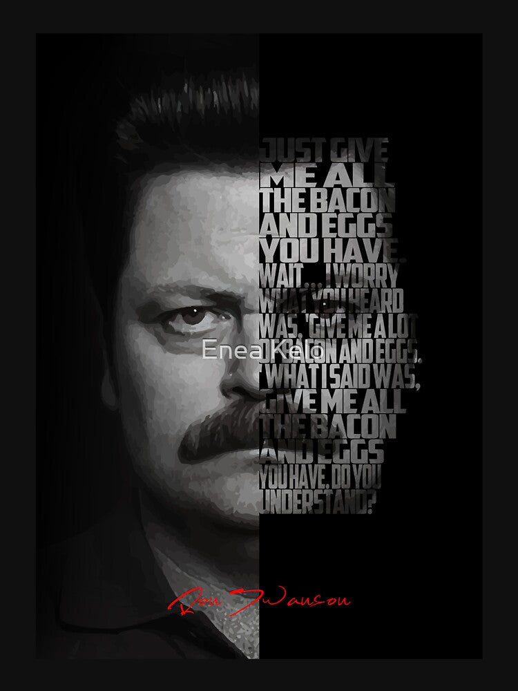 Ron Swanson Quote Poster – Parks and Rec by Enea Kelo