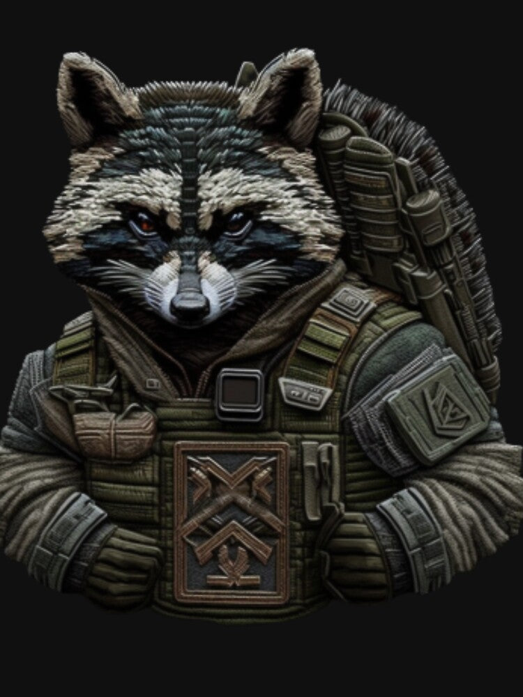 embroidered chevron with a special forces raccoon by TaibVVS