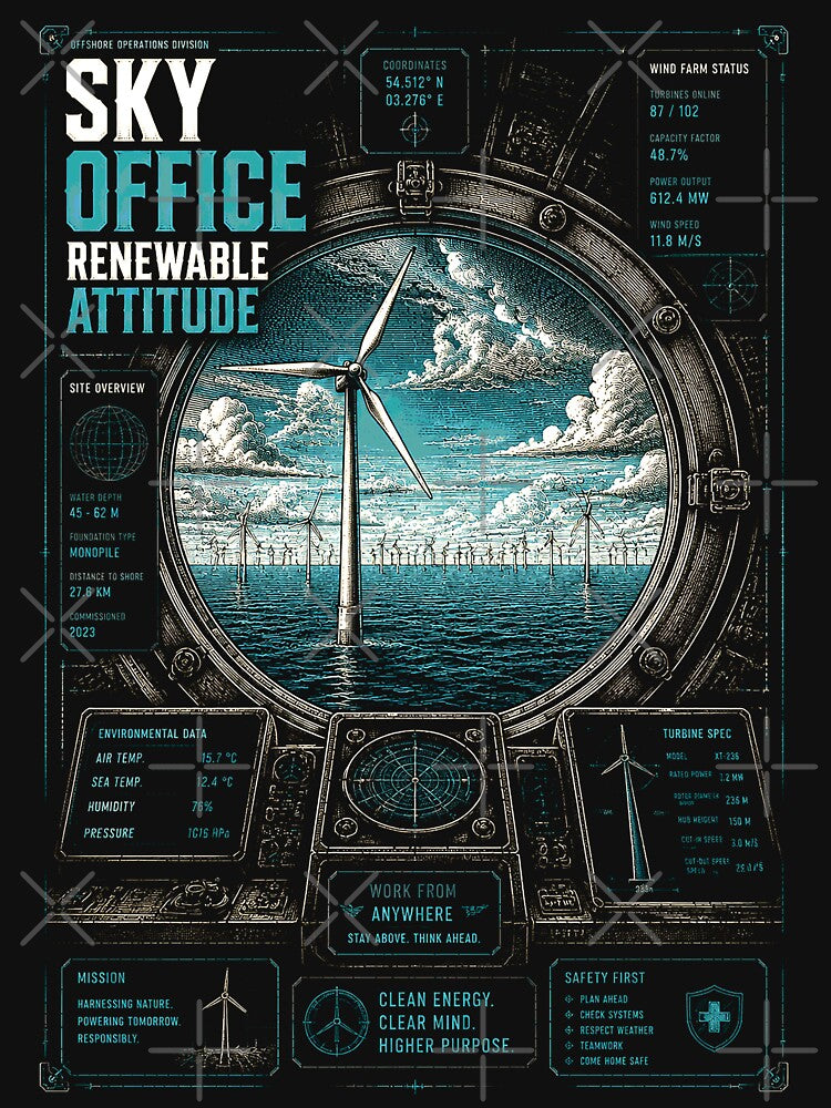 Offshore Sky Office Renewable Attitude Wind Turbine Technician by RoyalOrderGallery