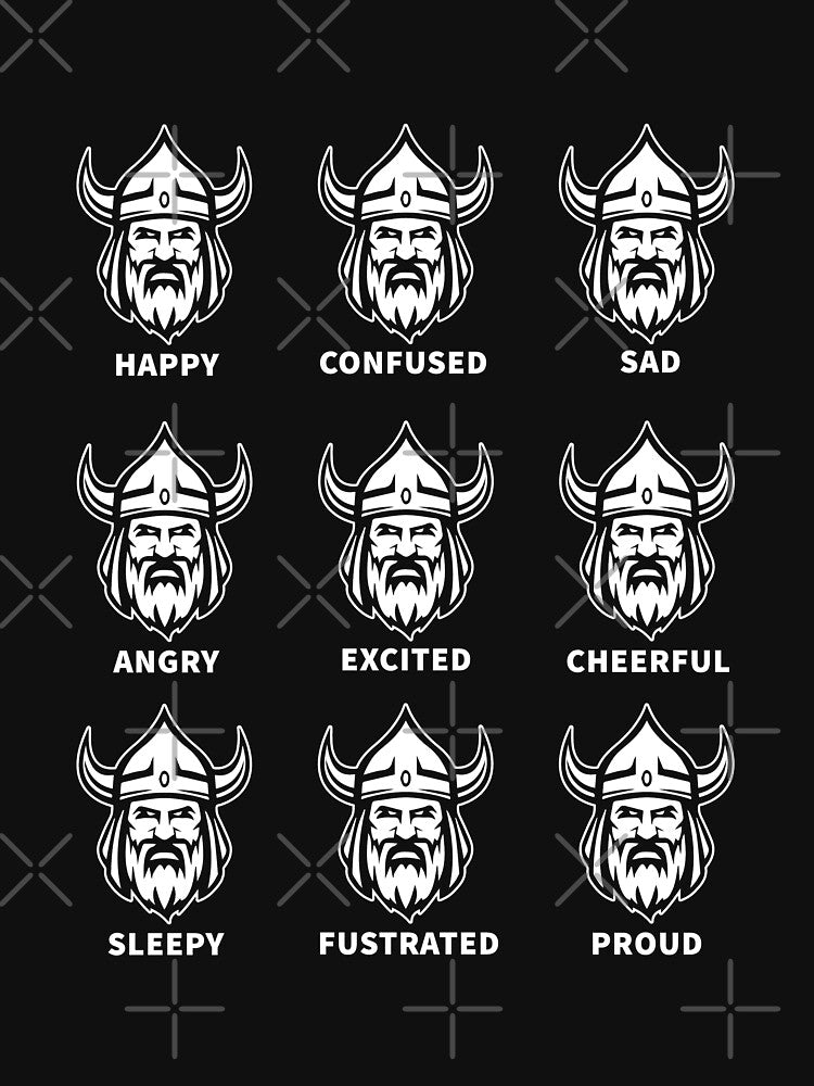 Iceland Viking Face Emotions by Mile Marker Brands