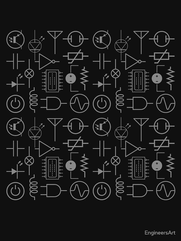 Electronic components symbols collage by EngineersArt