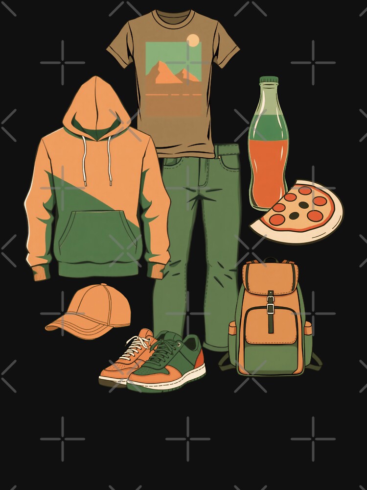 Clothes and Snacks Illustration Pattern | Urban/Youth Art by UnhingedBird