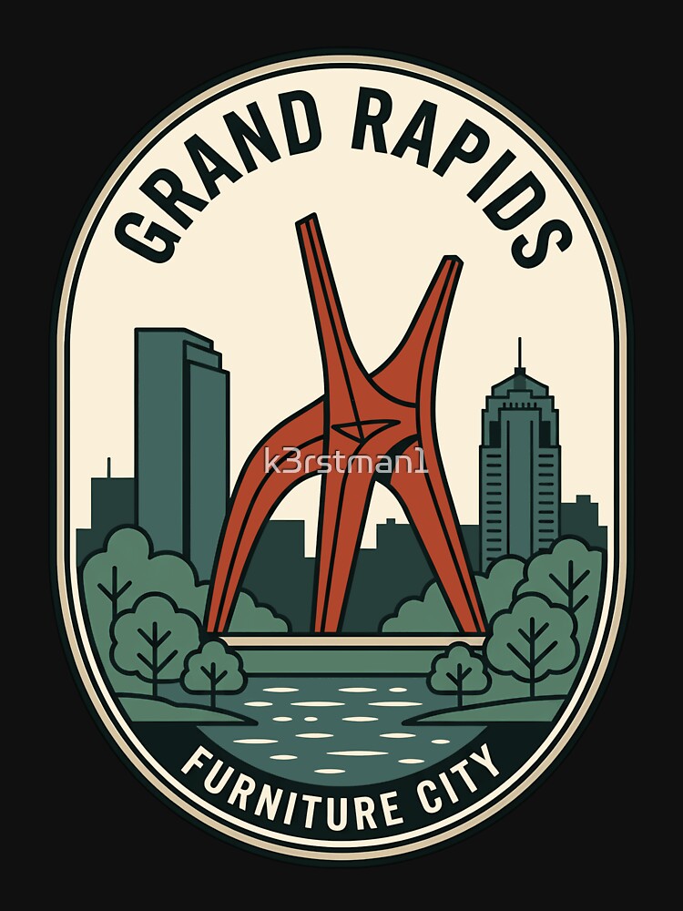 Grand Rapids Michigan Furniture City Vintage Travel Badge by k3rstman1