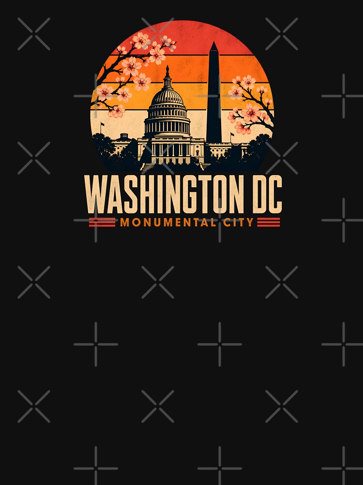 Washington DC Monumental City Retro Sunset by Fenay Designs
