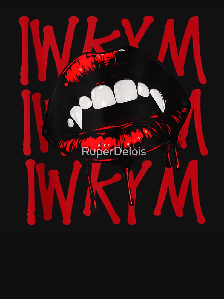 Gothic Vampire Fangs Red Lips I WKYM Dripping Blood Horror Art by RuperDelois