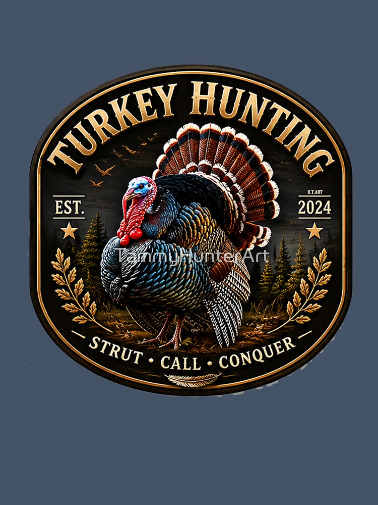 Midnight Strut Turkey Hunting Logo by TammyHunterArt
