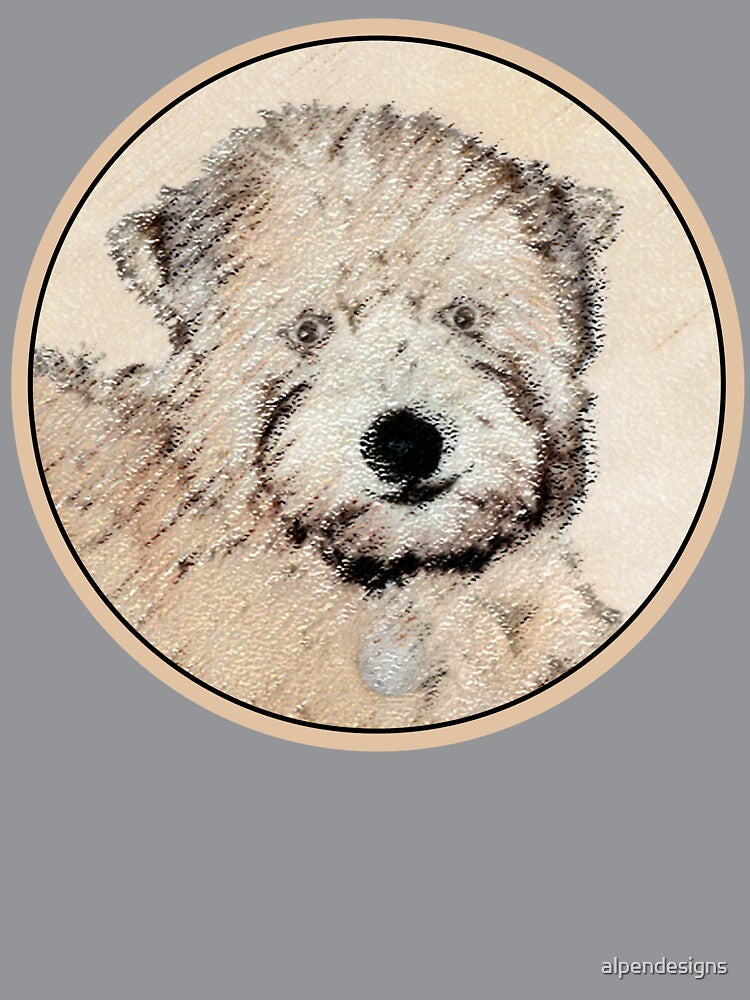 Soft Coated Wheaten Terrier Puppy Painting Original Art by alpendesigns