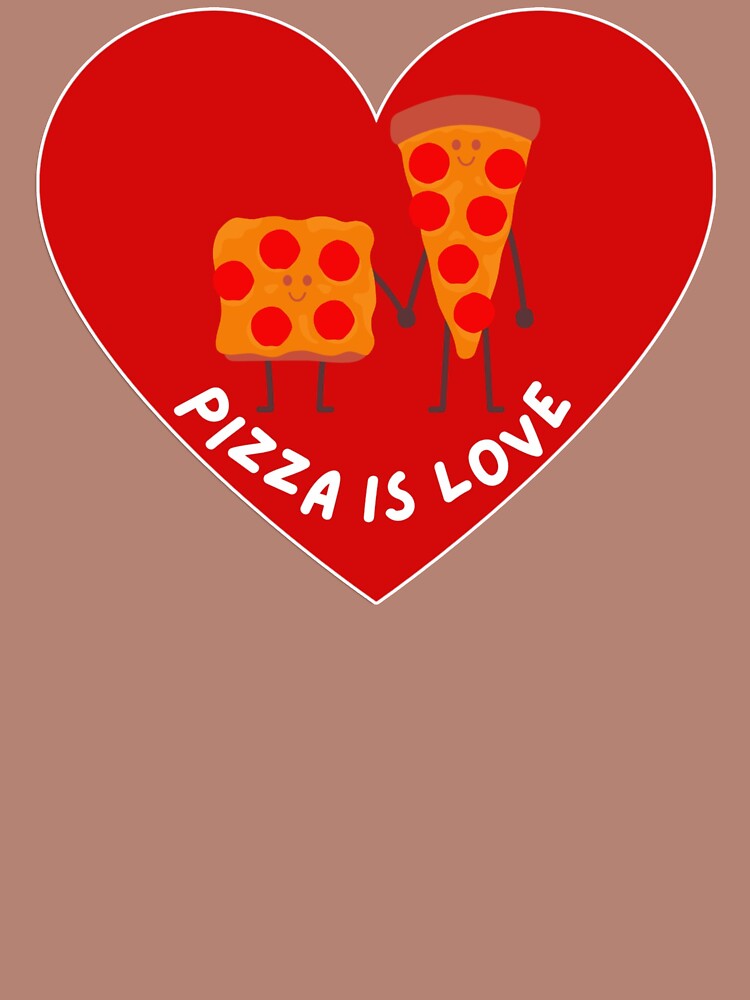 Pizza Is Love Cute Kawaii Pizza Couple by Naershop