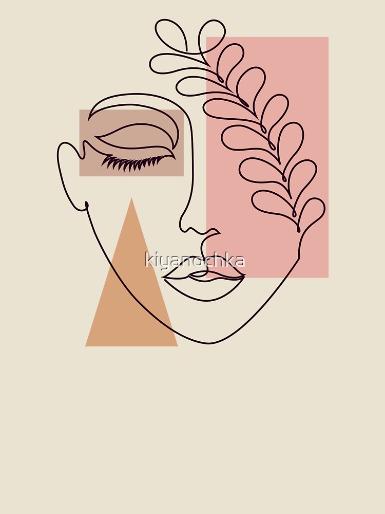 MIinimalist woman face with geometric shapes by kiyanochka