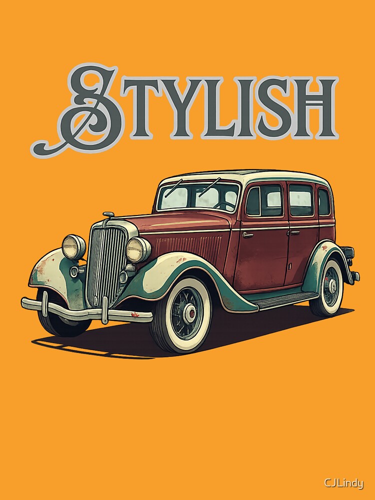 Stylish Vintage Classic Car | Retro Automobile Illustration by CJLindy