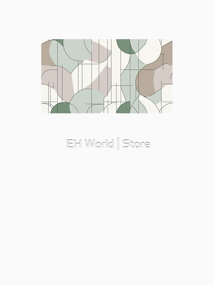 Mid-Century Modern Geometric Pattern - Minimalist Sage Green Japandi Art by EH World | Store