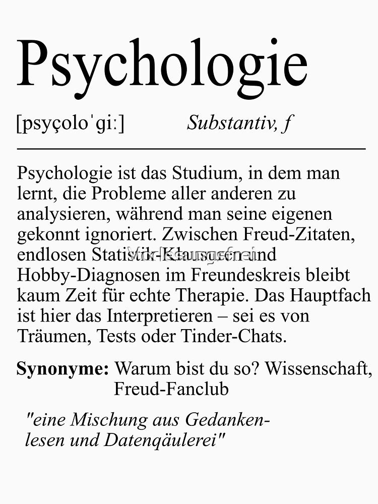 University motto "Psychology" student gift, students by Vorlesungsfrei