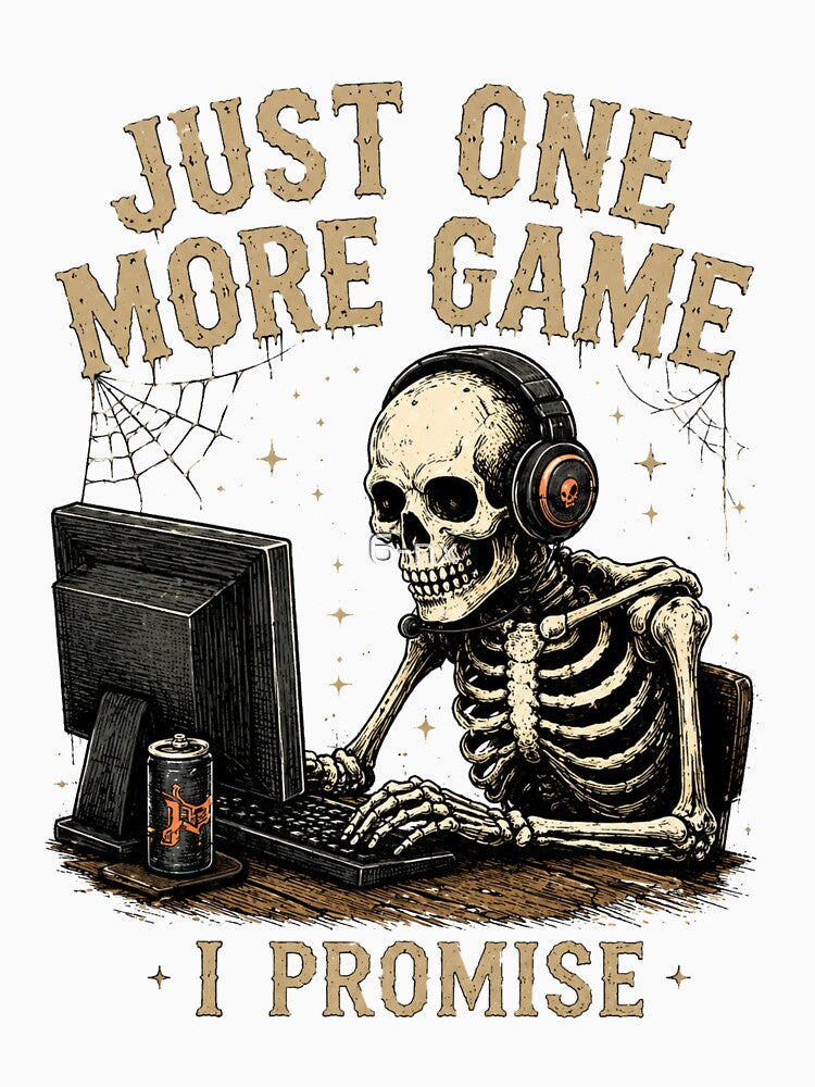 Just One More Game Skeleton Gamer by 6-nx