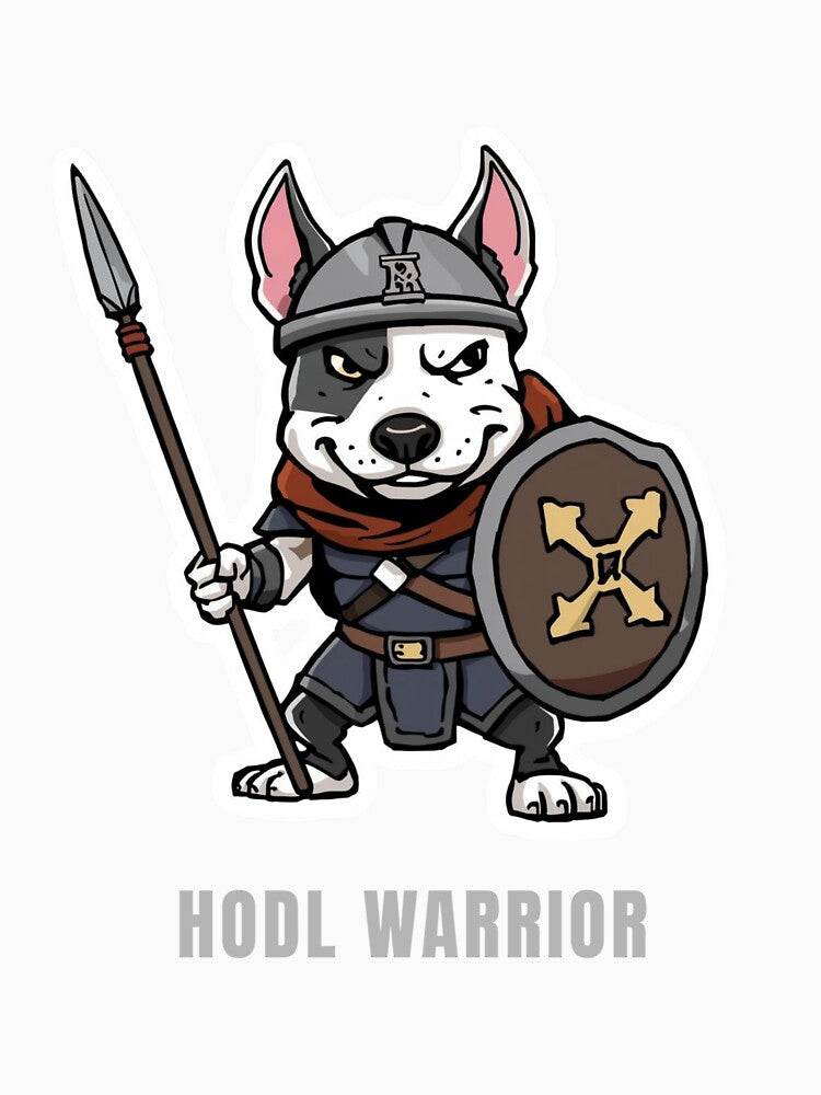 HODL Warrior Dog – Funny Crypto Holder Meme Shirt for Diamond Hands by LintonGriffin