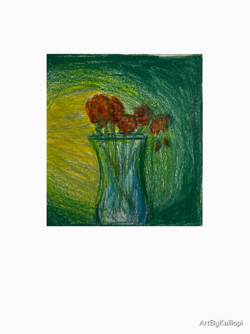 Abstract Flowers in a Vase by ArtByKalliopi