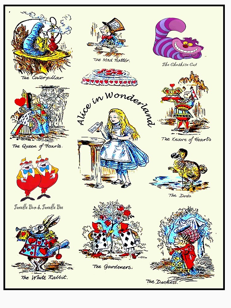 Alice in Wonderland : Vintage Character Collage Print by posterbobs