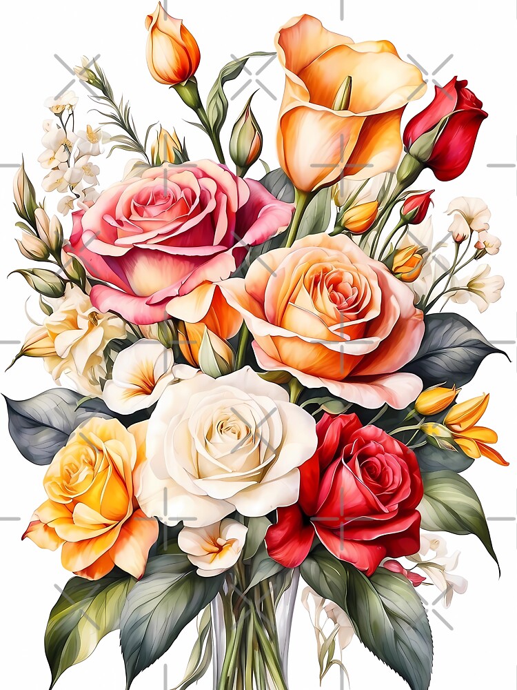 Eternal Elegance: Roses, Calla Lilies, Freesias, and Alstroemeria by Chicandcool