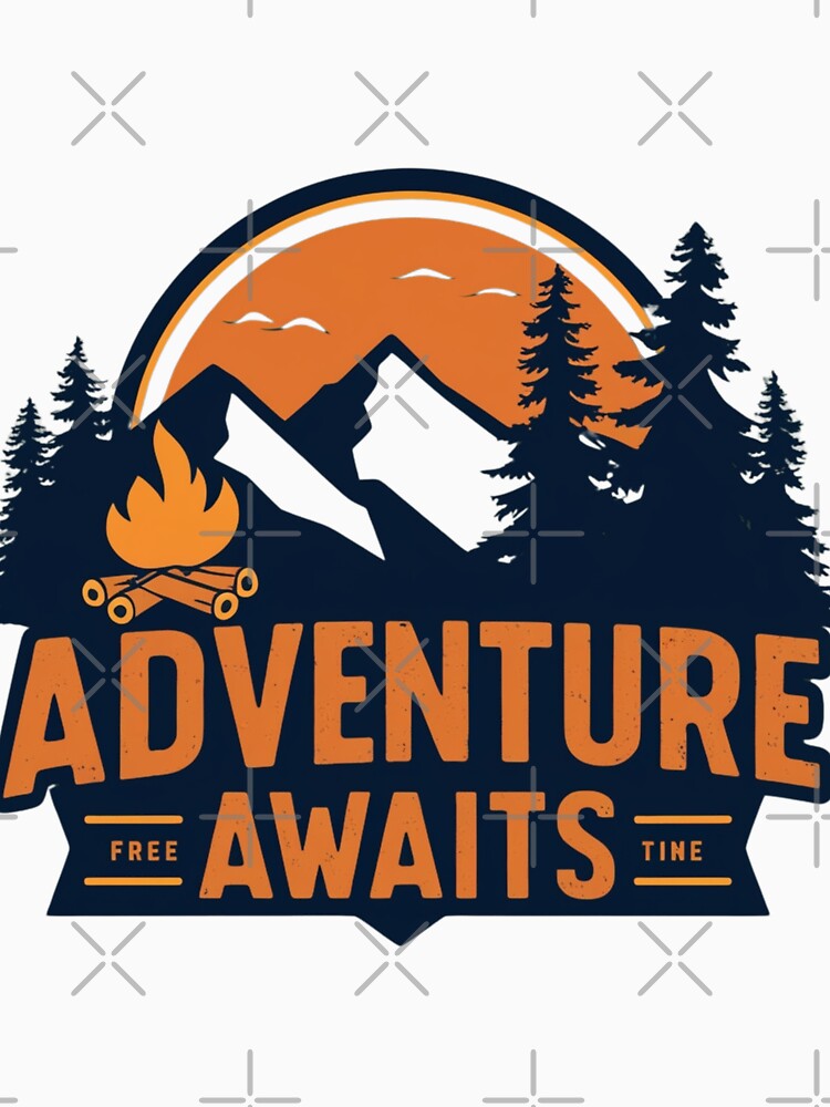 Adventure Awaits: Rustic Outdoor Design with Mountains and Campfire by Kawaii Planet Studio