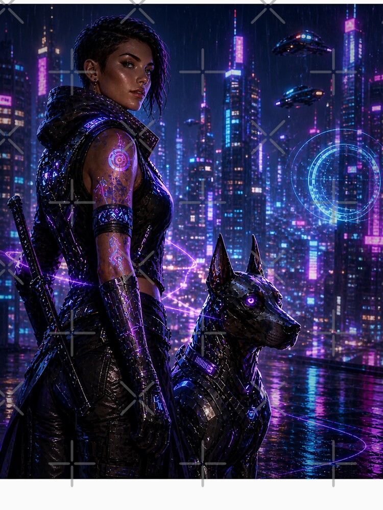 Neon Guardian: Cyberpunk Protector & AI Companion by Kimberly Palmer