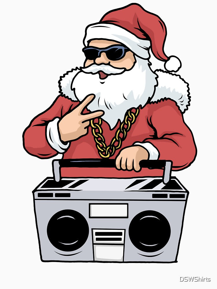 Hip Hop Santa Claus Gift Gangster Ghettoblaster Christmas Hip Hop by DSWShirts
