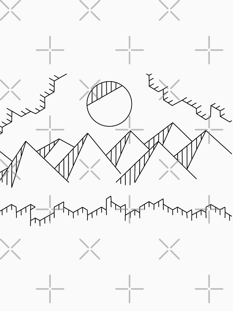 Mountain Geometry with Moon/Sun by CreativeSpiral