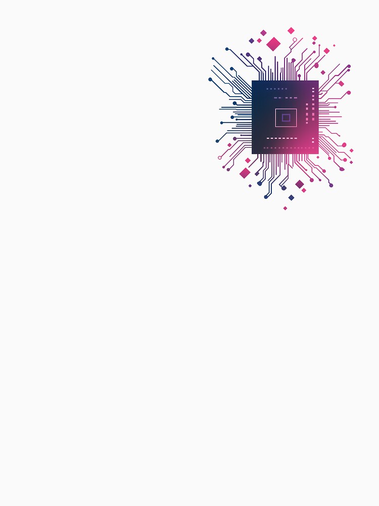 Tech Heart: Minimalistic CPU Chip Pocket Design by Magic Pixels Shop