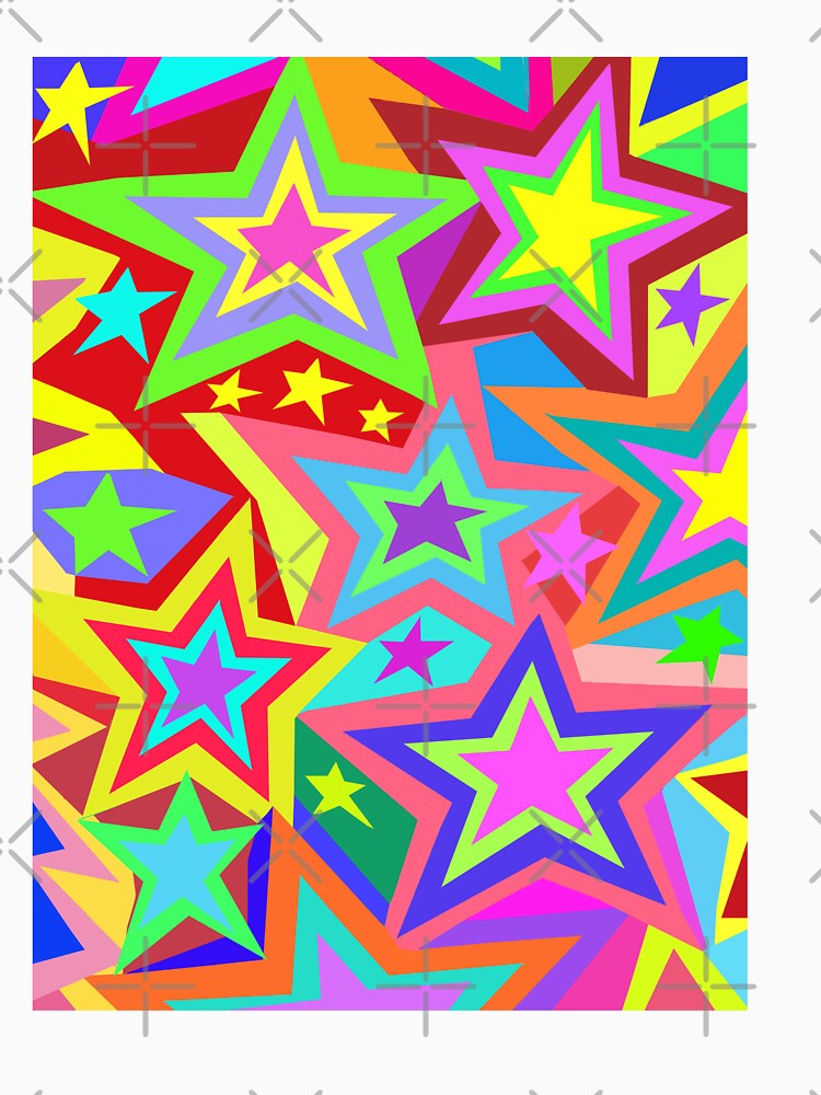 Colorful Retro Star Pattern Pop Art Design by Vividality