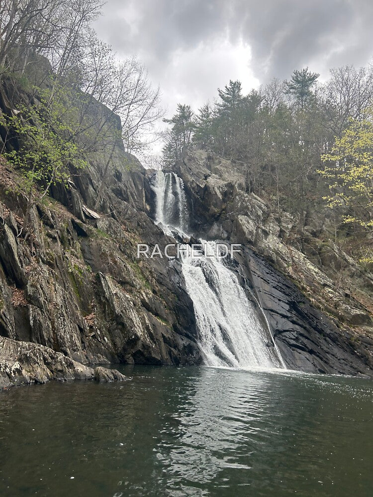 Clouds over high falls waterfall by Rachel the Artist