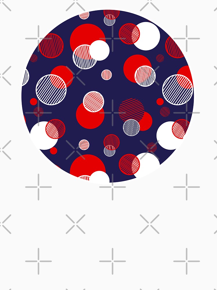 Red, White and Blue Abstract Circles by ColorPopArtBoutique