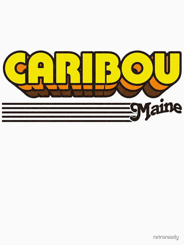 Caribou, Maine | Retro Stripes by retroready