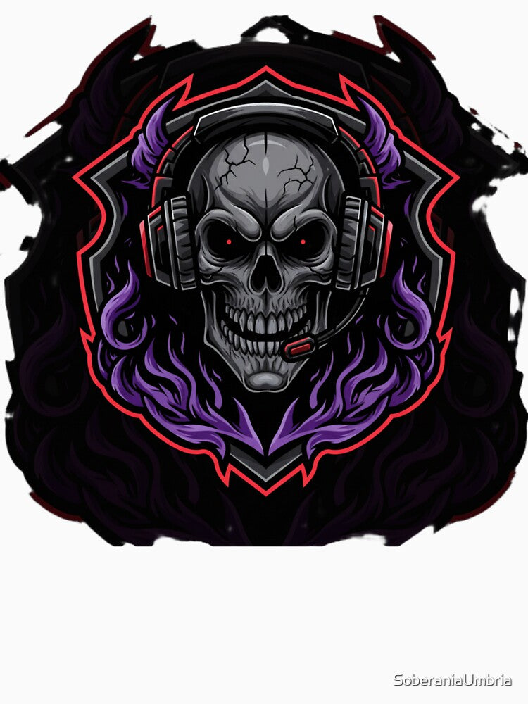 Gamer skull with purple aura by SoberaniaUmbria