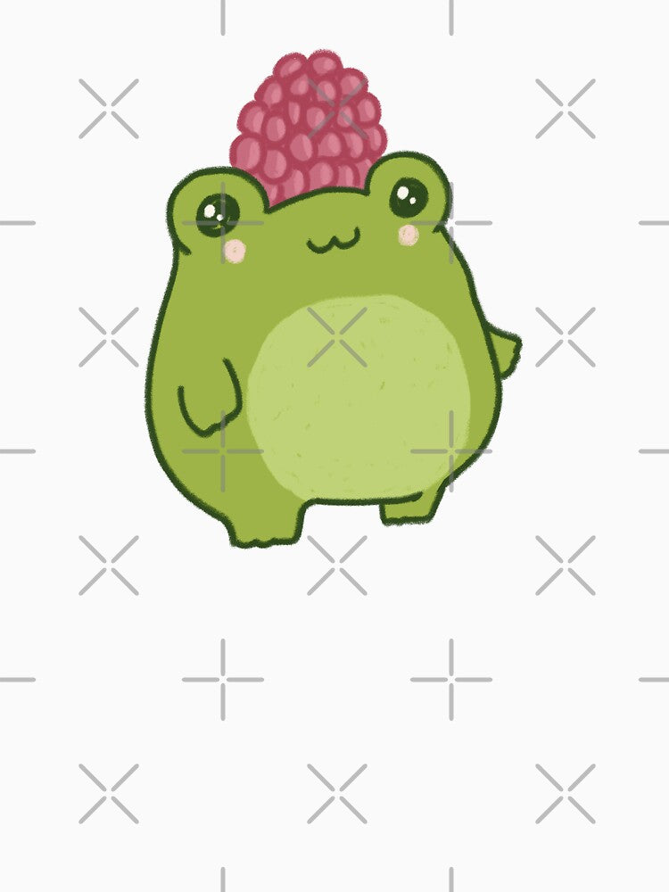 Pastel Raspberry Frog: Cute and Chubby Kawaii Cottagecore Aesthetic for Hipster Kidcore Fans by MinistryOfFrogs