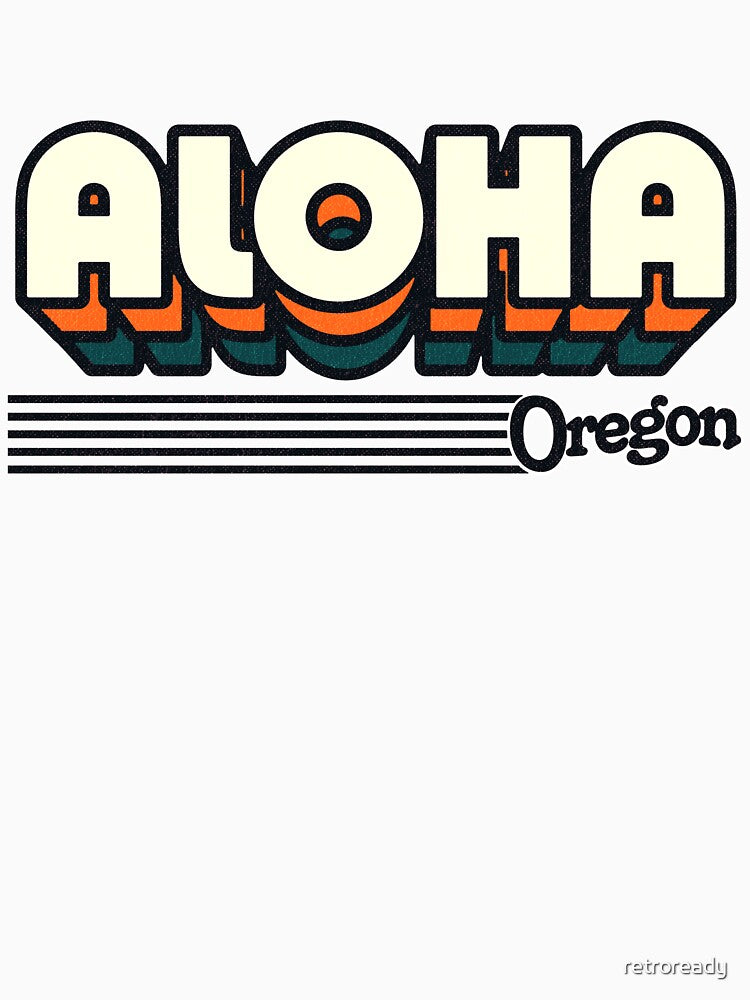 Aloha, Oregon | Retro Stripes by retroready