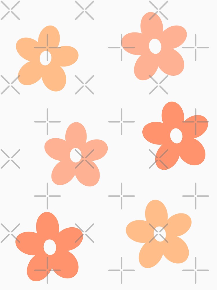 Retro Groovy Flowers in Different Shades of Orange by JulzPink