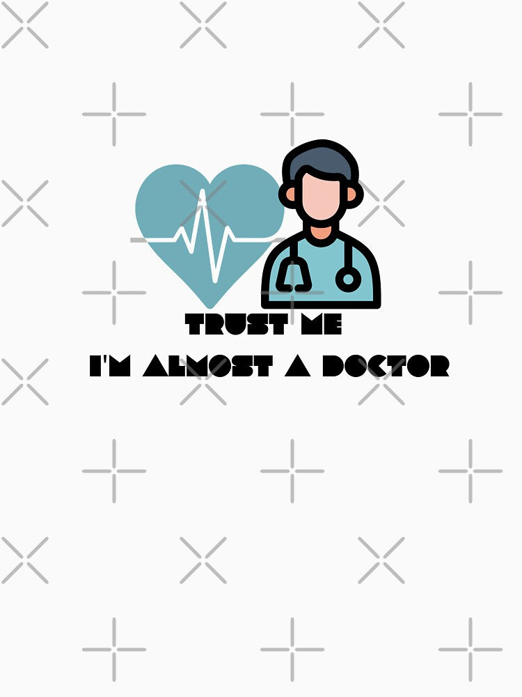 Trust Me, I'm Almost a Doctor – Funny Medical Student Design blue medical students sticker by Art IN Pack